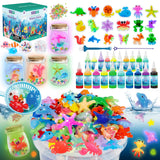 116PCS Magic Glow-in-The-Dark Gel Water Fairy Toy, Aqua DIY Elf Set with 18 Shape Molds, 100ml Gels, Water Squishy Kit, Make 150+ Water Animals,Christmas Birthday Gift, Arts Crafts STEM Kit for Kid Craft Spot!