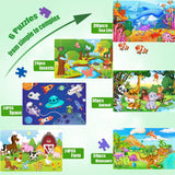 Puzzles for Kids Ages 3-5, Wooden Jigsaw Puzzles 24-30 Pieces for Toddler Children Learning Educational Puzzles 3 4 5 6 Year Toys for Boys and Girls (6 Puzzles) Eirenke