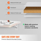 VEVOR Wall Mounted Folding Table, 35.43" x 19.69" Wall Mount Drop Leaf Table, Floating Desk with Iron Bracket, Fold Down Desk for Small Spaces, Home Office, Dining, Laundry Room, Kitchen, Bar, White VEVOR