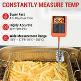 ThermoPro TP510 Waterproof Digital Candy Thermometer with Pot Clip, 8" Long Probe Instant Read Food Cooking Meat Thermometer for Grilling Smoker BBQ Deep Fry Oil Thermometer ThermoPro