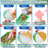 Tellegloww 24 Pcs Refrigerator Diamond Painting Magnets Sea Beach Diamond Art Magnets Kits Tropical Hawaiian Fridge Stickers for Adults Kids DIY Home Decor(Ball) Tellegloww