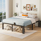 14 inch King Size Bed Frame with Round Corner Legs and Headboard Hole Mattress Slide Stopper 3500 lbs Heavy Duty Metal Platform,Steel Slat Support,No Box Spring Needed,Easy Assembly,Noise Free Yitong Angel