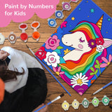 goldentime 3 Framed Canvas Paint by Numbers for Kids Ages 6 8 10 12 –Easy Paint by Numbers Kit for Kids and Adults –Unicorn Painting Kit for Girls, Mermaid Crafts for Girls Ages 6-8-12… goldentime