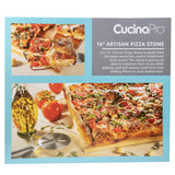 CucinaPro Pizza Stone for Oven, Grill, BBQ- Extra Thick 5/8" Cordierite Rectangular Baking Stone for Better Cooking- 16" x 14" Pan- Holds High Temp For Crispy Crust- Kitchen Essential Must Have Gift CucinaPro