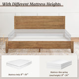 Cozyman Bed Frame King Size, Acacia Wood Platform with Headboard, No Box Spring Needed, 800lb Capacity, Non-Slip Without Noise, Easy Assembly, Dark Wood Cozyman
