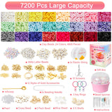 Hicdaw All-in-One Electric Bead Spinner with 7200 PCS Clay Beads for Necklaces and Bracelets, Efficient Jewelry Making Kit, Perfect Craft Gift for Teens Adults, Easy Operation, Quick Results, Pink Hicdaw