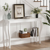 ChooChoo 47 Inch Narrow Console Table, Chic Accent Sofa Table, Entryway Table, White ChooChoo