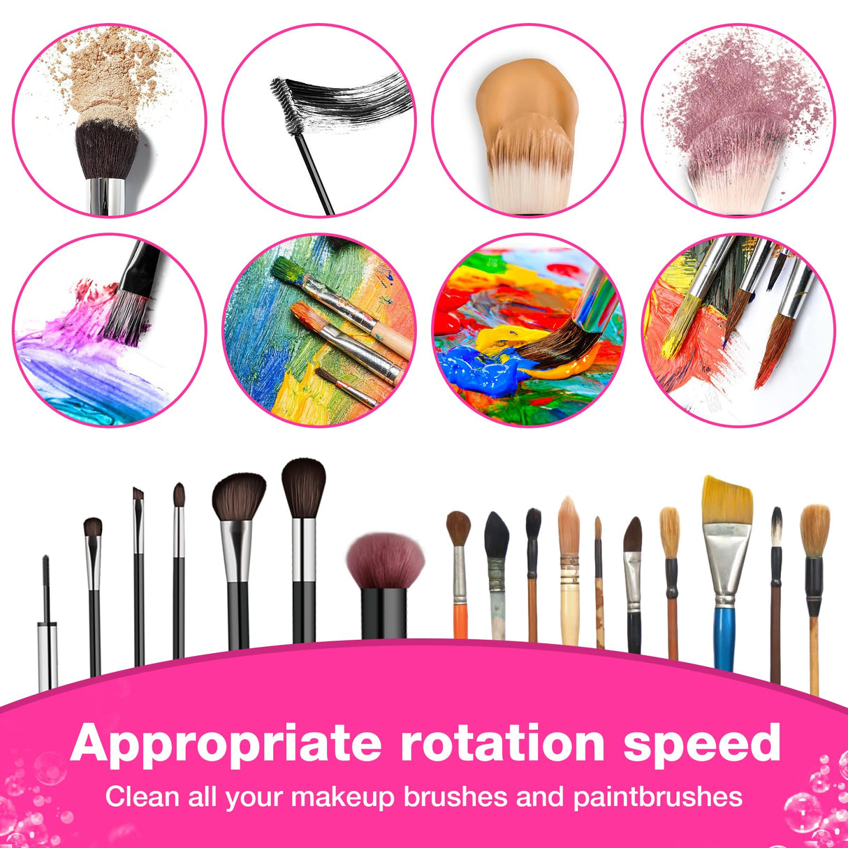 Electric Paint Brush Cleaner Rinse Cup, Paint Brush Cleaner, Brush Rinser for Painting, Artist Brush Cleaning Washer Rinser for Acrylic, Watercolor, Oil, Gouache Painting JUYIE