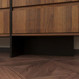 ECACAD 70.9" Dresser with 12 Handleless Drawers, Mid-Century Modern Chest of Drawers with Slide Rails, Wooden Storage Dresser for Bedroom Living Room, Brown & Black ECACAD