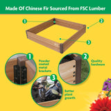 Miracle-GRO 4 x 4 Ft. Wooden Raised Garden Bed, 12.8 Cu. Ft. Above Ground Garden with Powder-Coated Metal Brackets for Decks and Yards Miracle-Gro