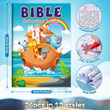 BenLouis 24 Pcs Christian Mini Coloring Books Kids Bible Verse Religious Party Favors Small Activity Books Bulk for Kids Operation Christmas Child Sunday School Goodie Bags Stuffers Gifts Travel BenLouis