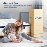 Crystli Full Size Mattress Bed in A Box, 10 Inch Hybrid Mattress with Zero Pressure Foam, Innerspring Mattress for Pressure Relief, Motion Isolation, Medium Firm, CertiPUR-US Certified Crystli