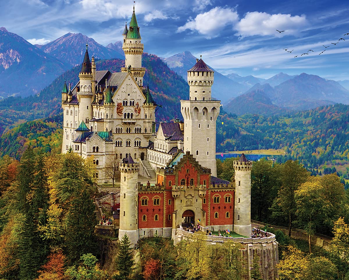 White Mountain Puzzles Neuschwanstein Castle - 1000 Piece Jigsaw Puzzle, 144 months to 1188 months White Mountain