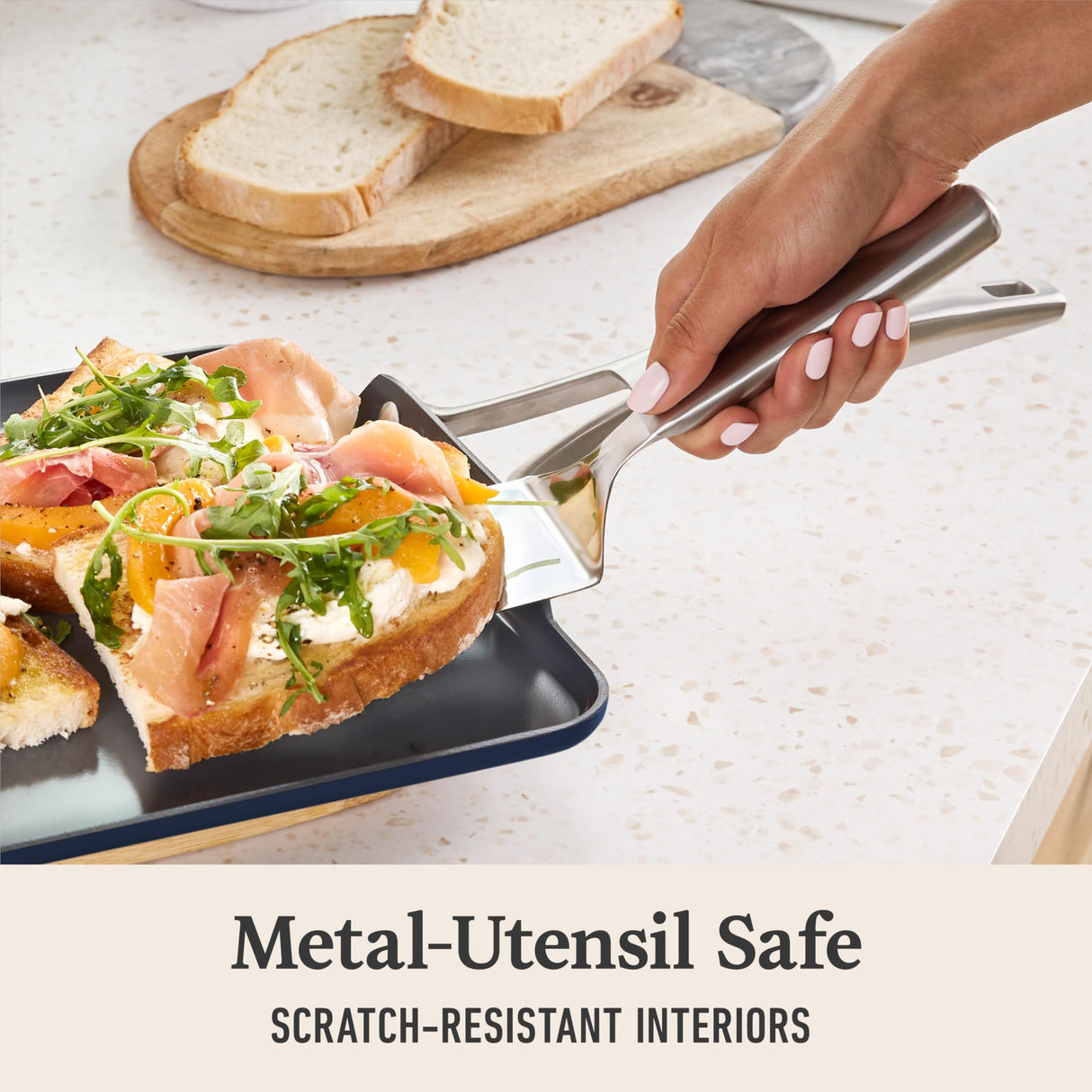 Calphalon® Premier Ceramic Nonstick 11" Square Griddle, Midnight Blue Calphalon