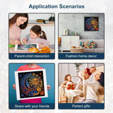 Stalente Diamond Painting Kits for Adults, 5D Special Shape Diamond Art Kits for Beginners, Crystal Rhinestones Diamond Painting for Home Wall Decoration Gift 12×12inch, Sun and Moon Stalente