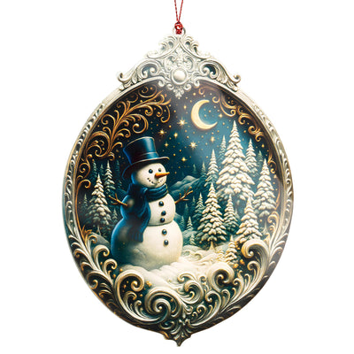 Christmas Ornament 2025 - Snowman Ornament, Snowman Ornaments for Christmas Tree, Christmas Tree Ornaments, Acrylic Christmas Ornaments, Suncatcher Effect Stained Glass Window Hanging, car Hanging