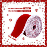 Syhood 2 Rolls Christmas Velvet Decorative Ribbons Rolls Craft DIY Fabric Cloth Wire Edge Ribbons for Craft Christmas Holiday Decoration(2.5 Inch x 6 Yard,Red) Syhood