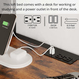 ANCTOR Loft Bed Twin Size with Desk and 4 Storage Shelves, Metal Loft Bed Frame with Power Outlet and LED Lighted, Safety Guard & Ladder, Space-Saving, Noise Free, Black ANCTOR