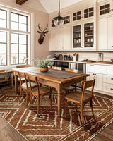 Area Rug 5x7 Rug Machine Washable Non-Slip Low Pile Print Pattern Western Rug for Living Room Bedroom Entryway Tribal Series -Yellowbrown/Cream BESTSWEETIE