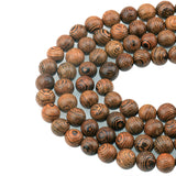 LPBeads 100PCS 8mm Natural Round Wood Beads for Jewelry Making with Crystal Stretch Cord LPBeads