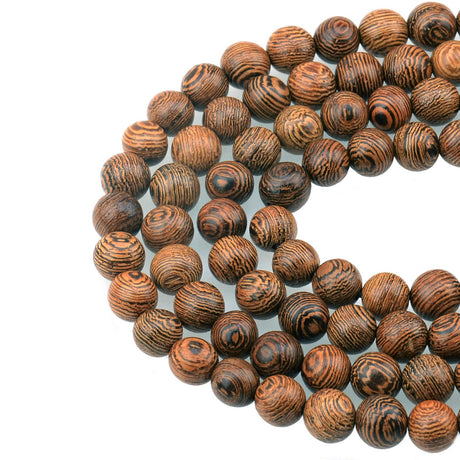 LPBeads 100PCS 8mm Natural Round Wood Beads for Jewelry Making with Crystal Stretch Cord LPBeads