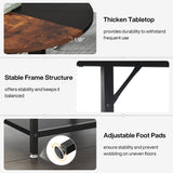 Tribesigns 47-Inch Round Conference Table for 4-6 People, Wood Meeting Room Table with Storage Shelf and Metal Legs, Modern Office Training Desk for Conference Room Seminar Room (Black Brown) Tribesigns