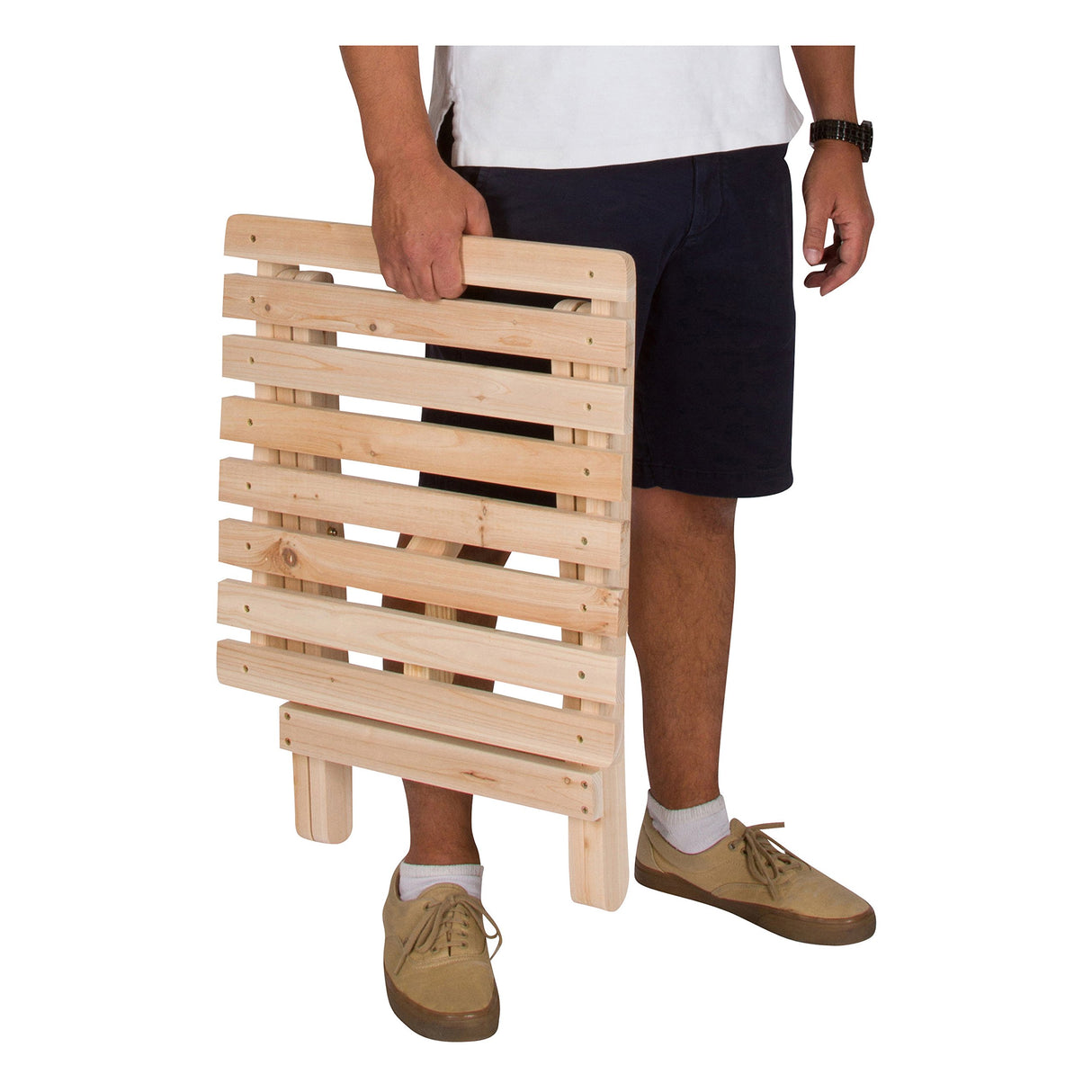 Shine Company Adirondack Square Folding Wood Side Table – Natural Shine Company