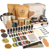 SAEUYVB Candle Making Kit - DIY Starter Soy Candle Making Supplies/Kit - Soy Wax, 10 Jars & Tins, 10 Pleasant Scents, Color Dyes & More，Perfect Candle Making Kit for Adults SAEUYVB