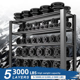 WOZBUD 76.6" H Heavy Duty Garage Shelving Unit, 60" W Adjustable Metal Storage Rack, 5-Tier Metal Shelves, 24" D Industrial Shelving for Garage, Basement, Workshop, Heavy Duty Storage Shelf.1Pack WOZBUD