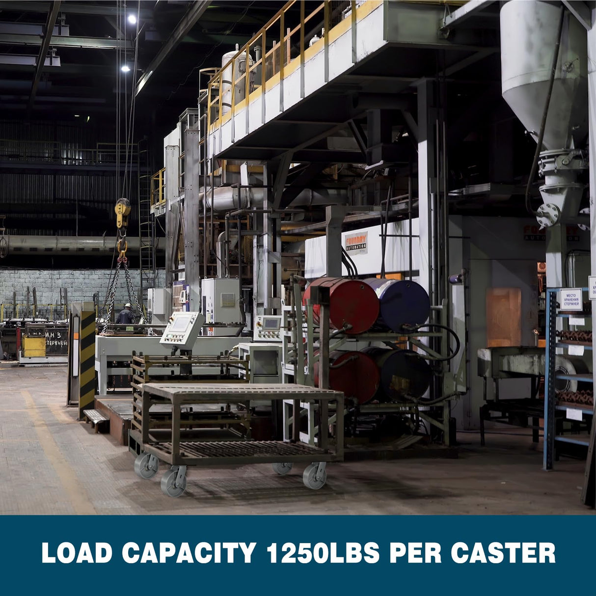 CWfutureparts 6" x 2" Heavy Duty Industrial Casters, 1250 lbs Load Capacity, Swivel Caster Wheels with Roller Bearing - Semi Steel Cast Iron Wheels for Workbench，Pallet Trucks （1 Pack） CWfutureparts