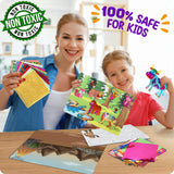 Alritz Arts and Crafts,Foil Crafts Fun Kit, Art Kit Toys for Kids Animals Space Cars, Foil Stickers Supplies,Travel Toys DIY Christmas Gifts for Girls Boys 4 5 6 7 8 9 10 11+ Years Old (6 Theme) Alritz