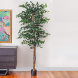 Nearly Natural 7ft. Ficus Artificial Tree, Green Nearly Natural