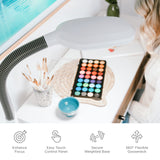 Verilux SmartLight Full Spectrum LED Modern Floor Lamp with Adjustable Brightness, Flexible Gooseneck and Easy Controls - Reduces Eye Strain and Fatigue - Ideal for Reading, Artists, Craft (White) Verilux