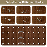 Leesinwing 4 Panel Room Dividers and Folding Privacy Screens, 5.6Ft Wooden Pegboard Display, Privacy Dividers for Bedroom, Portable Dispxlay Board Organizer for Store, Jewelry Display, Dark Brown Leesinwing