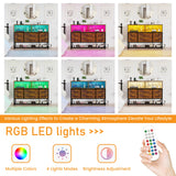 eiskah Dresser for Bedroom, 6 Drawers Led Dresser TV Stand with Power Outlets and LED Lights, Long Fabric Dressers Wide Chest of Drawers with Large Organizer Shoe Rack for Living Room, Entryway eiskah