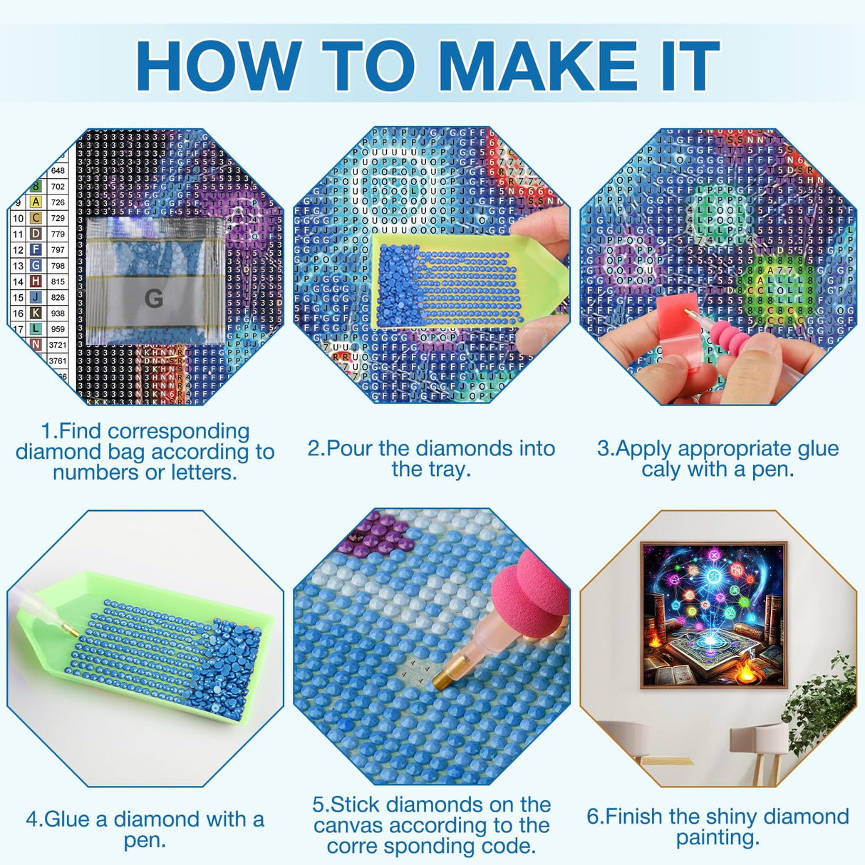 MEIYUDA Book Diamond Painting Kits for Adults, 5D Magic Book Diamond Art Kits for Beginners, DIY Gem Art Crystal Painting for Home Wall Decor and Present 12x12inch MEIYUDA