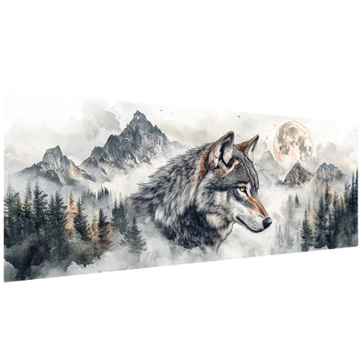 SKRYUIE 5D Large Diamond Painting Kits Wolf - DIY Diamond Art Kits for Adults Scenery, Full Round Drill - Crystal Embroidery Cross Stitch - Craft for Wall & Office Decor - 12x30 inch / 30x80 cm