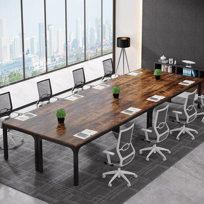 Tribesigns 13FT Conference Table,Large Rectangle Meeting Seminar Table for 10-14 Person,Long Business Tables (Only Table) - WoodArtSupply