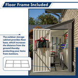 4×8 Ft Outdoor Storage Shed, Metal Lean to Storage Shed for Backyard, Patio, Garden, Gray LZBEITEM