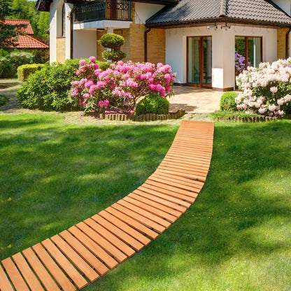 Wooden Garden Pathway 8FT Roll Out Wooden Pathway Garden Boardwalk Walkways Weather-Resistant UV Protected Roll Up Wood Road Floor for Outdoor - WoodArtSupply