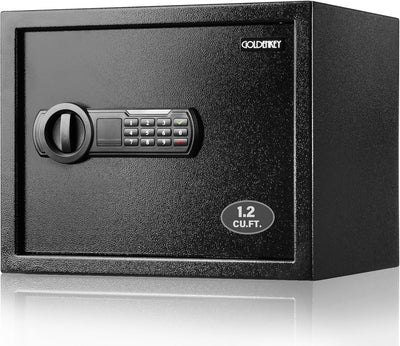 <1.2 cu.ft.>Goldenkey Steel Home Safe Box with Electronic Keypad, Document Safe with Removable Shelf, Personal Safe Box Perfect for Guns, Laptop for Office, Hotel, 11.81"D x 14.96"W x 11.81"H