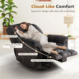 ANJ Rocking Recliner Chair Oversized Swivel Rocker Recliners, Comfy Glider Rocking Chairs for Big Man, Extra Wide Recliners Overstuffed Reclining Chair for Living Room, Grey ANJ