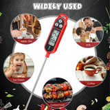 Copkim 6 Pcs Meat Thermometer Food Thermometer with Probe Water Liquid Instant Read Digital Thermometer Cooking Thermometer Supplies BBQ Kitchen Thermometer for Cooking Milk Yogurt (Red) Copkim