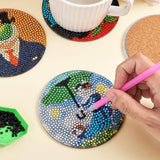 Whimsical Cat Masterpieces Diamond Art Painting Coasters Kits for Adult, 8Pcs DIY Crafts Non Slip Coaster Pads with Holder, Featuring Famous Art with Cats, Vibrant Resin Gems, Heat Resistant Drink Mat VYRANA