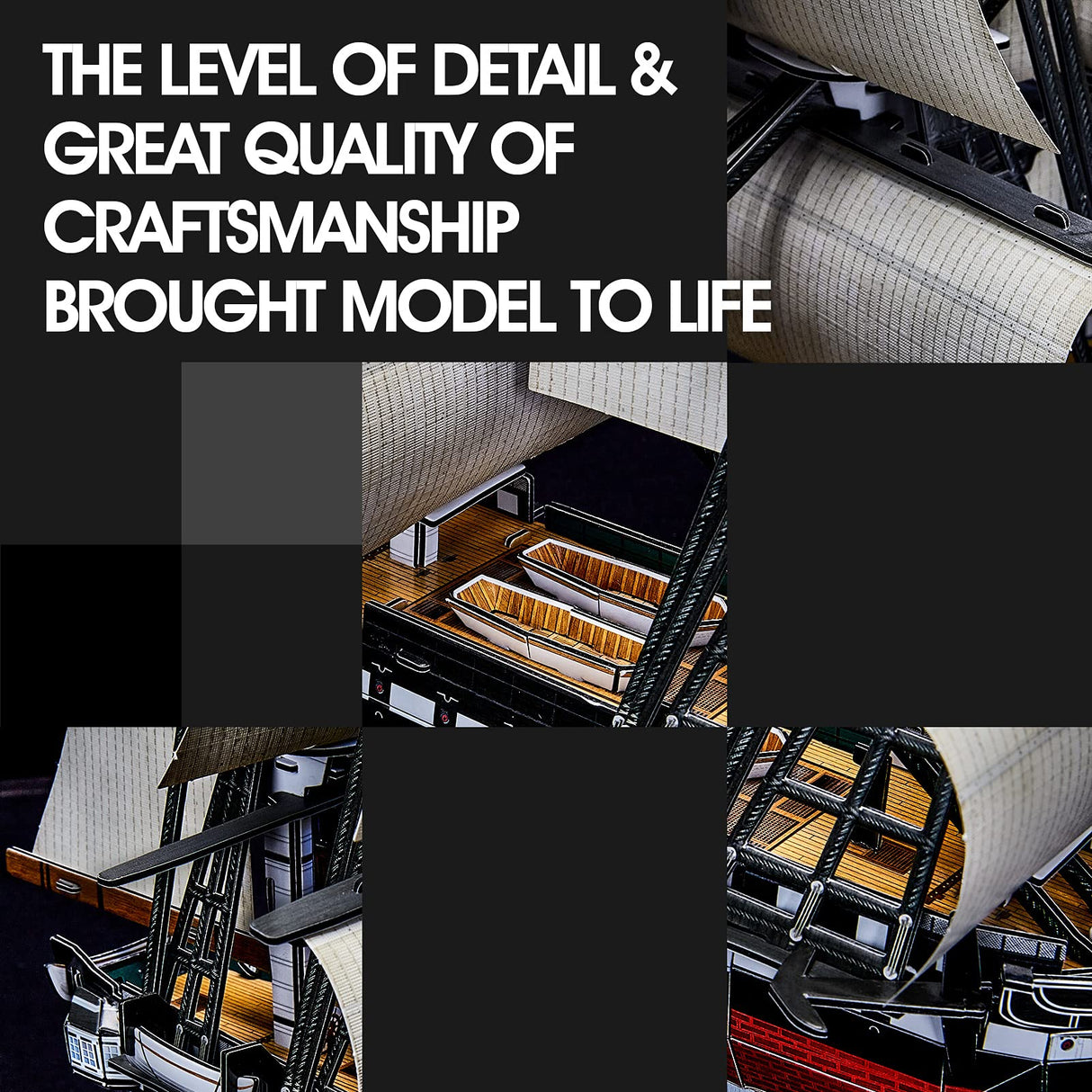 CubicFun 3D Ship Puzzles for USS Constitution Sailing Boat Models for Adults and Teens Toys, 193 Pieces CubicFun