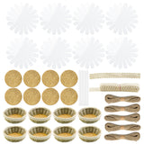 8 Sets Basket Weaving Craft Kit for Beginners,DIY Burlap Style Desk Storage Small Parts Candy Cookies Bowls,8 inches Plastic Base and 109yd Jute Twine and Cork Linings & Lace & Hot Glue Sticks AOUXSEEM