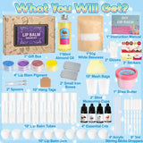 JUYRLE DIY Lip Balm Kit - Make Your Own Natural Beeswax Lip Balm with Containers, Moisturizing Base, Perfect for Kids and Adults JUYRLE