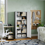 Letaya Metal Garage Storage Cabinets with Lock Door and Adjustable Shelves, Steel Tool Cabinets for Home,Office,Warehouse Organisieren (Gery White, 72" H) Letaya