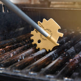 Sage Owl Bristle-Free Brass BBQ Grill Scraper with 17.5” Handle – Safe Universal Grill Cleaner for Outdoor Grills, Porcelain, Grilling Tools, and Kitchen Gadgets - Unique Gifts for Husband Birthday The Sage Owl