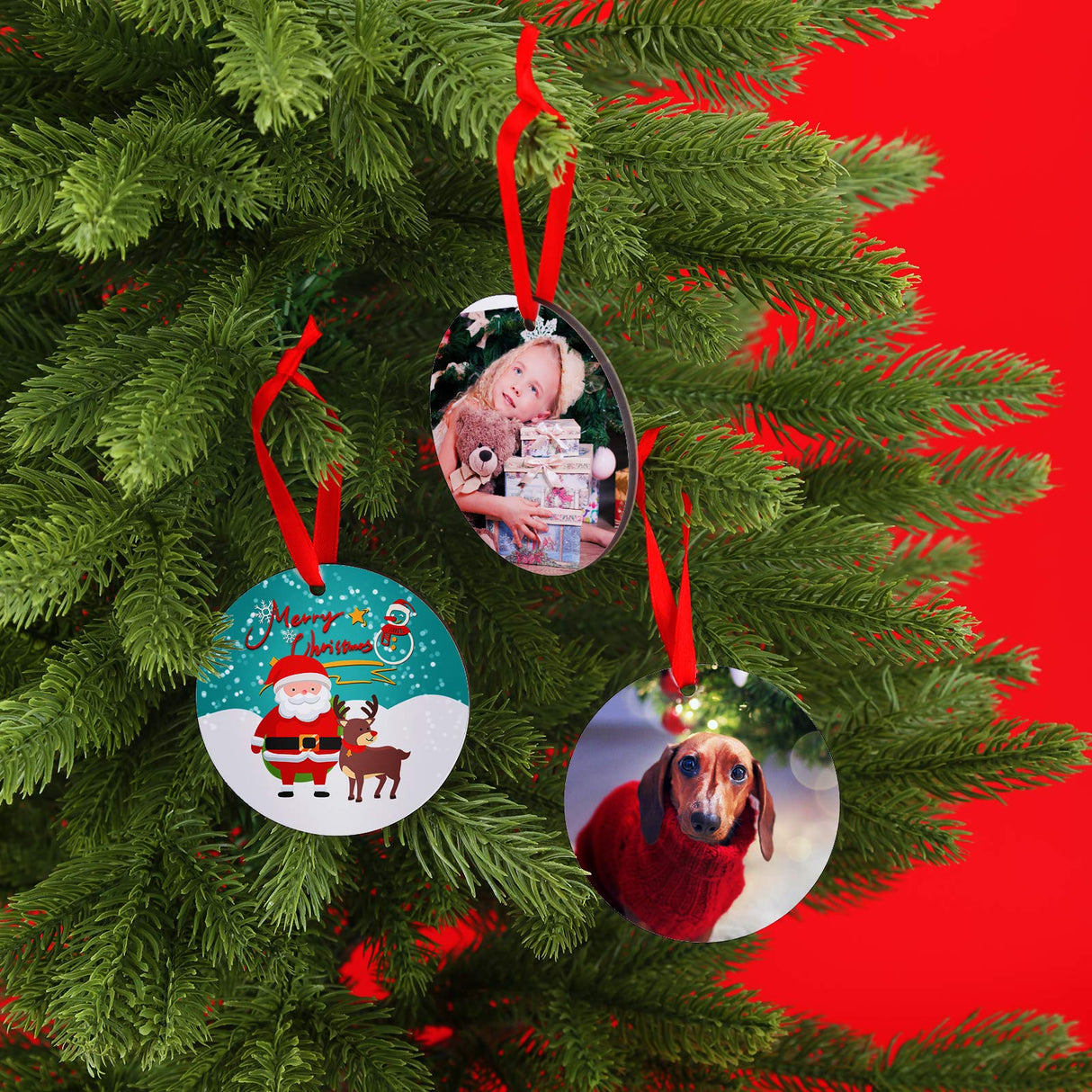 SAVITA 20 Pieces Blank Sublimation Pendants, Customized MDF Blank Disc Round Halloween Christmas Ornaments DIY Decoration Supplies SAVITA